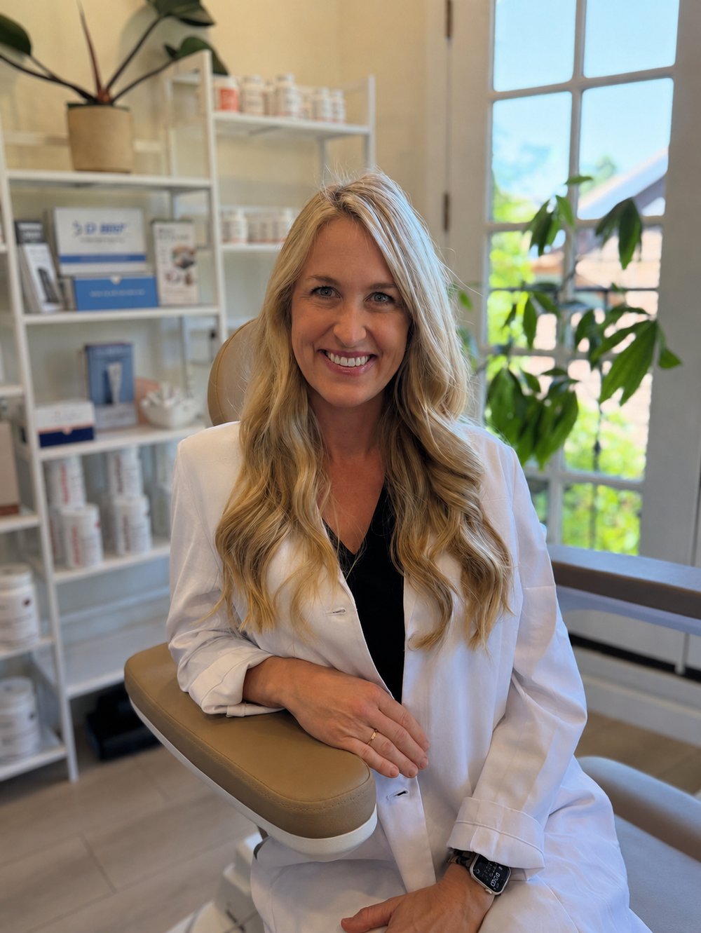 Ashley Shaw, FNP-C, founder of Solveris Health and Longevity, in her office